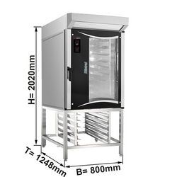 Forno eléctrico de ar quente - Digital - 10x EN 600 x 400 cm - incl. exaustor e suporte de base