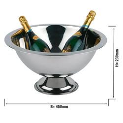 Champagnekylare - Rostfritt stål - 12 l - Ø 450 mm - Höjd: 230 mm - Högblank polerad, matt polerad kant