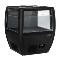 Szupermarket fagyasztó - 772x833 mm - 87 liter - üveg tolótető - üveg oldalfalak - fekete