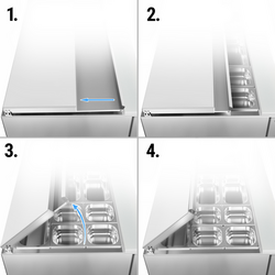 Saladette PREMIUM - 903mm - 2 deuren - met ingang voor 2x GN & 3x GN 1/6 & Roestvrijstalen deksel