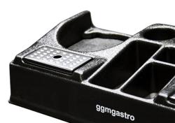Station café pour 2 verseuses isothermes - Avec 5 compartiments de rangement - Plastique - 665x330x145mm - incl. 2 inserts en plastique réglables & bacs d'égouttage