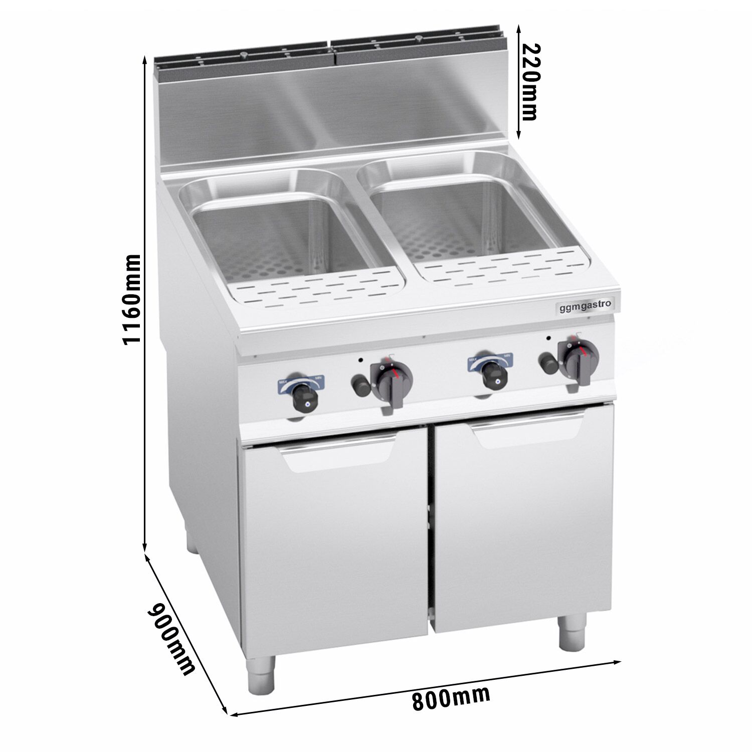 Cuiseur à pâtes à gaz – 80 litres – 24 kW