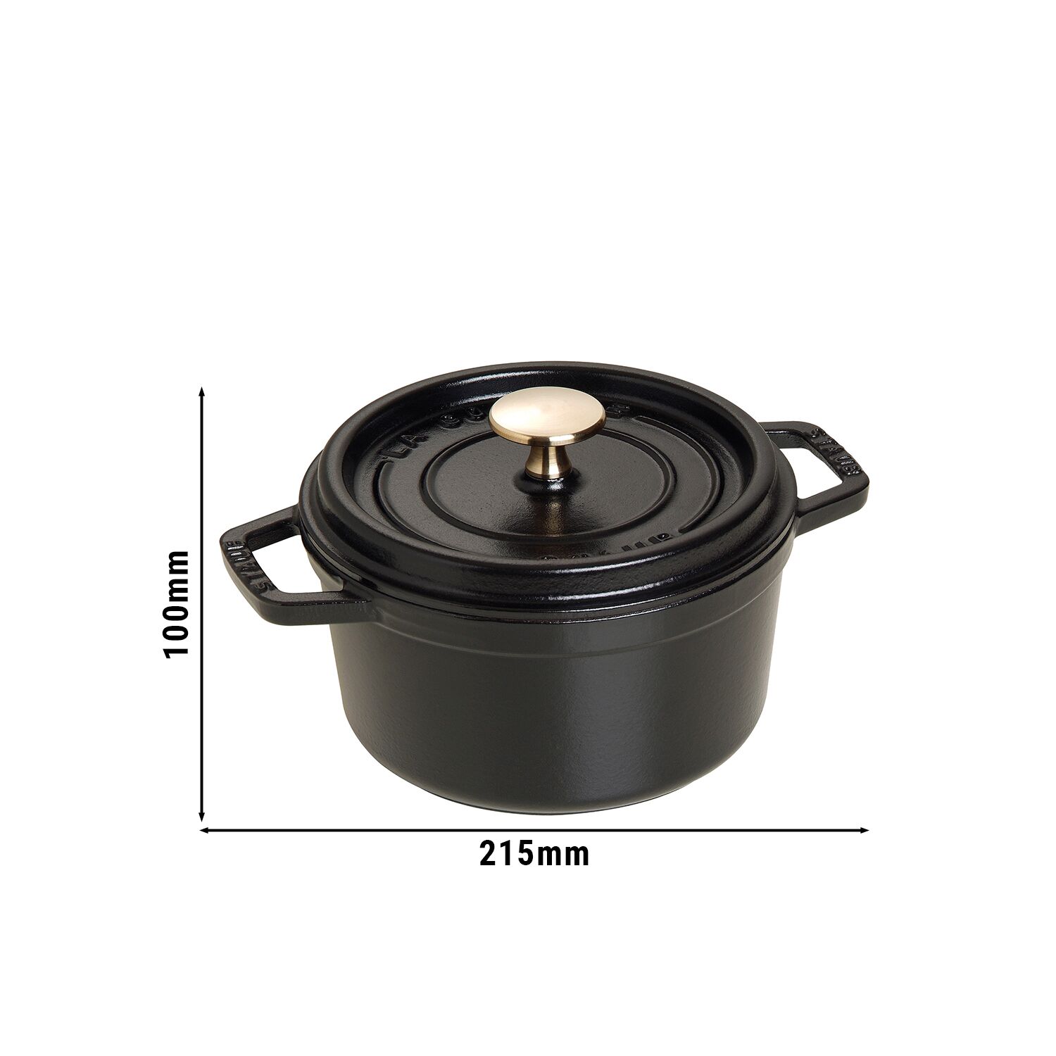 STAUB | Mini Cocotte Round Enamelled Cast Iron Casserole Dish – Ø 160 mm – Black