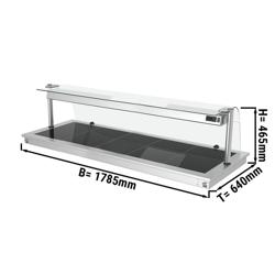 Inbouw warmhoudplaat RVS - met glazen oppervlak - 1785mm - 5x GN 1/1 - 2,25 kW