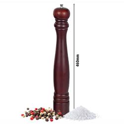 (2 pcs) Salt & Pepper Mills - Wood - Steel Grinding Mechanism - Height: 460 mm - Brown
