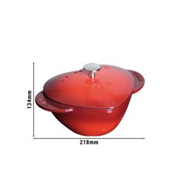 STAUB | Heart Cocotte Enamelled Cast Iron Casserole Dish – Ø 200 mm – Cherry Red