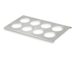 Flaskhållare - Bottle Organizer - Rostfritt stål - GN 1/3 - för 8 flaskor - för quetsch- och doserflaskor - passar till FFO-001 (355 ml) & FFO-002 (473 ml) - Ø 62 mm hål