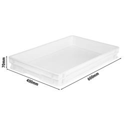 (16 pcs) Pizza Dough Tray - 600x400mm - Height: 70mm - Polypropylene - White