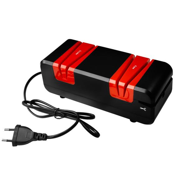 Elektrische messenslijper - Rood & Zwart - 220x88x73mm - met scharensleuf & sleuf voor platte schroevendraaier - 50W