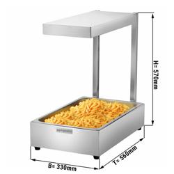 Wärmebrücke Infrarot mit Wärmelampe - 1 kW - für GN 1/1