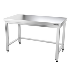 Työpöytä PREMIUM ruostumattomasta teräksestä - 1600x800mm - pohjalla ja kannattimilla 