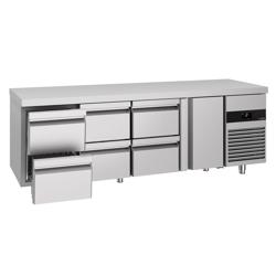 Commercial Counter Fridge PREMIUM - 2330x700mm - with 1 door - 6 drawers - capacity 632 litres