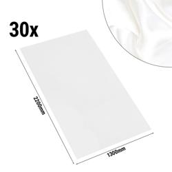 (30 Stück) Damast Tischdecke Porto - glatt Satin - 220g/m² - 130x220cm - Weiß