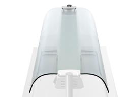 Commercial double-sided glass sneeze guard – for built-in counters – 1100 mm