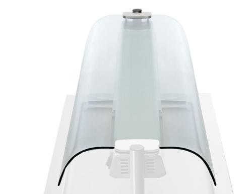 Double-sided glass sneeze guard for built-in counters - 1.1 m
