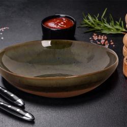 (6 pz) Wisteria - Piatto fondo - Stoneware - Ø220mmxH55mm - Verde/Beige