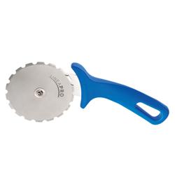 Pizza Wheel Cutter PREMIUM – Ø100 mm - Serrated Blade - AISI 420 Stainless Steel - Blue Handle