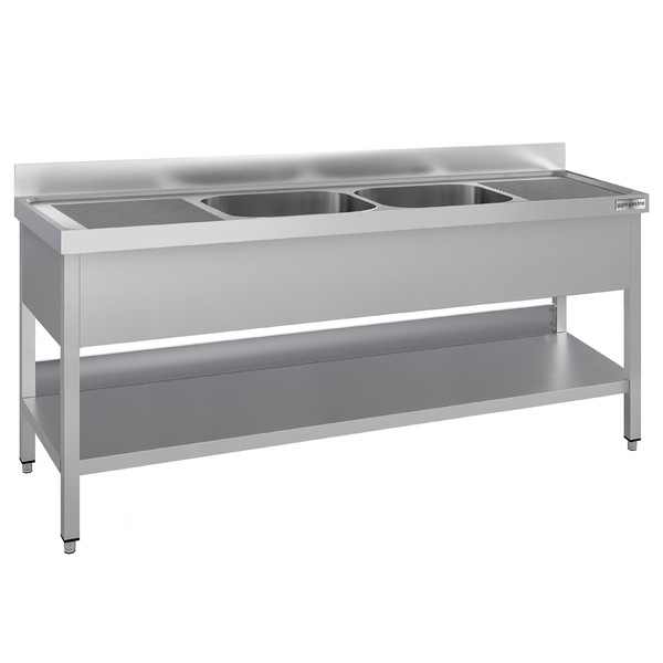 Mueble fregadero ECO - 2000x600mm - con base y 2 lavabos en el centro
