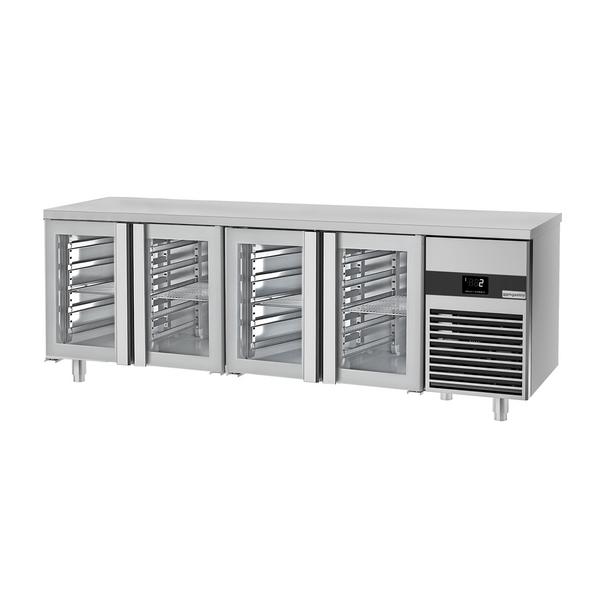 Commercial Counter Fridge PREMIUM - 2330x700mm - glass doors - capacity 632 litres