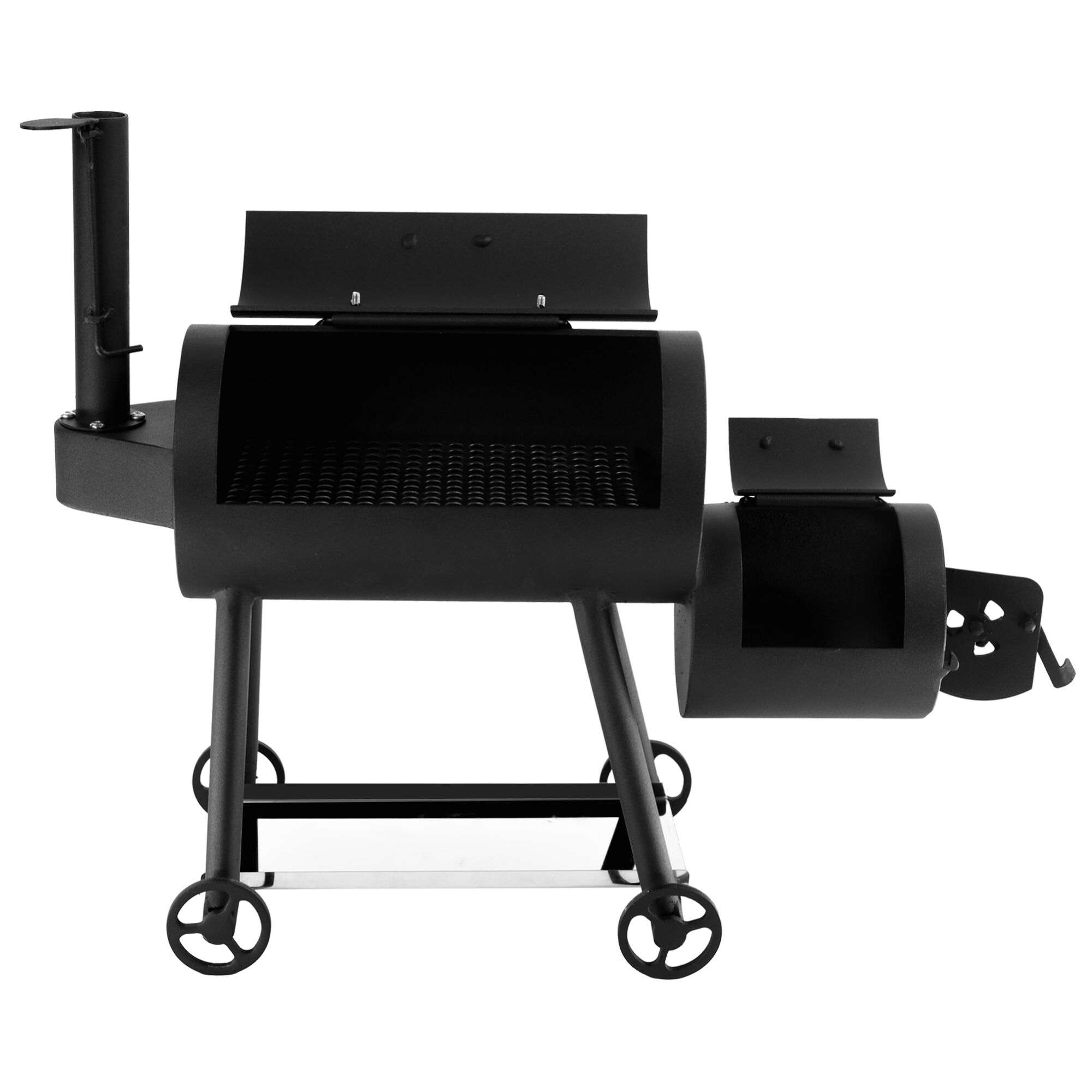 Mini Smoker Oven - Manual - with 1 Racks - 450x165mm - on Wheels - Black