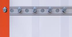 PVC strip curtain - 1090x1980mm - Fixed strips, partial 40% overlap - Flexible to -30°C; transparent strips; grey plastic hanging profile; kit delivery; easy to clean; for chiller & freezer areas