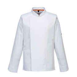 Lange mouwen MeshAir Pro koksjas - Wit - Maat: M