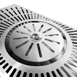 Enxaguador de copos embutido (de encastre) - embutido com grelha superior com paragem automática do jato de água com regulador do jato de água integrado