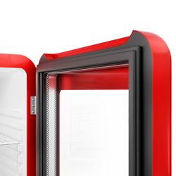 Refrigerador minibar - 113 litros - con 1 puerta de cristal - rojo