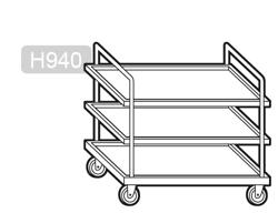 Carrello di servizio - 1200x600mm - con 3 ripiani