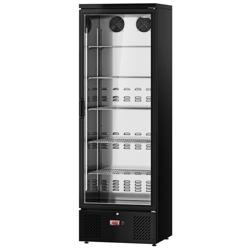 Vitrine réfrigérée à boissons - 600mm - 292 L - intérieur inox - 1 porte vitrée - thermostat numérique - Noir - +2 à +8 °C