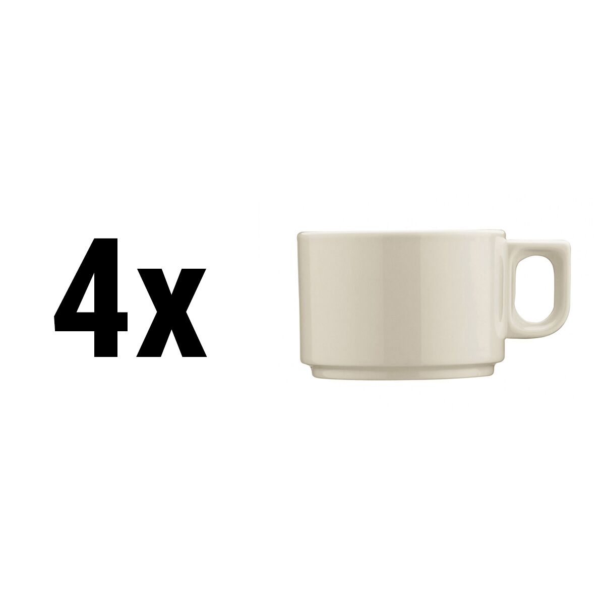 (4 pièces) PERA crème – Tasse à café/thé – 70 ml – Crème
