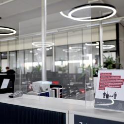 Protezione antisputo - plexiglass - 600x800mm - con passavivande