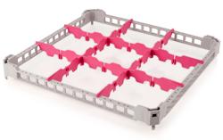 Telaio superiore 1/1  per cestello per bicchieri - 500x500mm - 9 scomparti