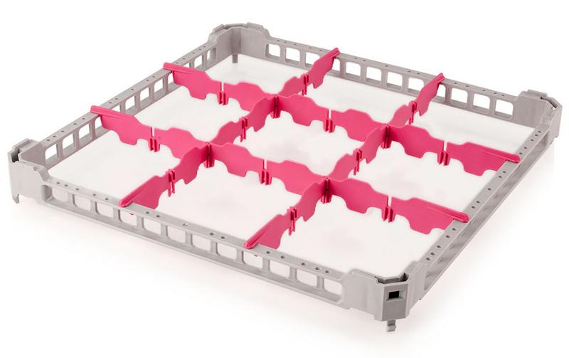 Opzetrand 1/1 voor glazenkorf - 500x500mm - 9 vakken