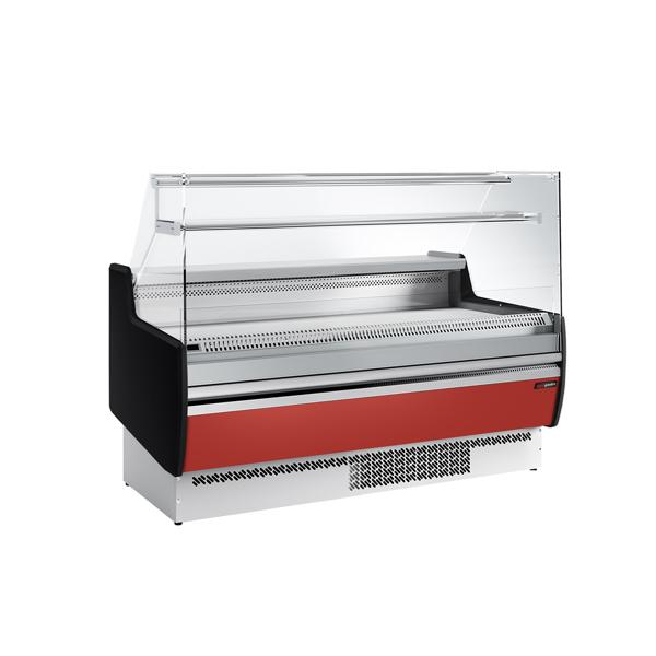 Koeltoonbank - 1622x953mm - 178 liter - kleur donkerrood - front donkerrood - met 2 deur(en) - met 1 legroosters