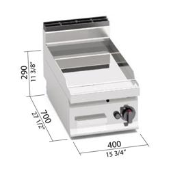 Gas Bratplatte - 6,9 kW - Glatt - mit glänzendem Finish