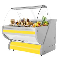 Vitrine refrigerada - 990x1150mm - 250L - +1 a +10°C; vidro curvo; tampo em granito; Painel frontal iluminado