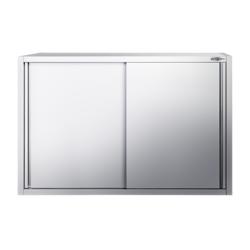 Armadio pensile in acciaio inox PREMIUM - 1400x400mm - con porte scorrevoli - 1000mm di altezza