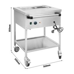 Carrello termico a bagnomaria - 1,95 kW - GN 1/1 - con rubinetto di scarico