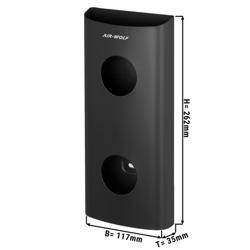 AIR-WOLF | Wall-Mounted Sanitary Bag Dispenser – Matte Black Stainless Steel - 25 Bag Capacity