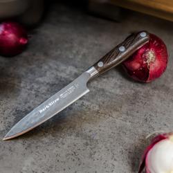 F. DICK | DarkNitro Utility Knife – 120 mm Blade - Oak Wood Handle - Hammered Finish