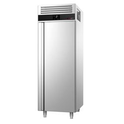 Koelkast RVS PREMIUM - GN 2/1 - 700mm - 700liter - tot +8°C - met 1 deur - geforceerde koeling, automatische ontdooiing & LED‑verlichting