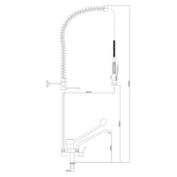 Duş de spălat vase + mixer apă pentru două orificii 4000