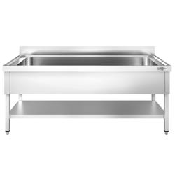 Tencere Yıkama Tezgahı Premium -2000x600mm - Alt raflı & 1 evyeli