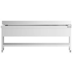 Kastrulldiskbänk Med bottenplatta 2,0 m – 1 kar L 180 x B 50 x T 35 cm