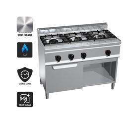Gasfornuis - Lorenzo 600 - 1200x600mm - 34,5 kW - 3 pits - incl. gas statische oven - 3,5 kW