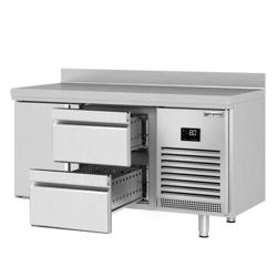 Koelwerkbank PREMIUM PLUS - 1468x600mm - met 1 deur - met 2 lades - opstand