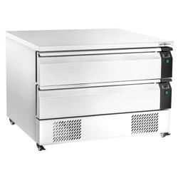 Combinaison soubassement congélateur/réfrigéré - 1230 mm - 2 tiroirs - avec chauffe-frites inclus