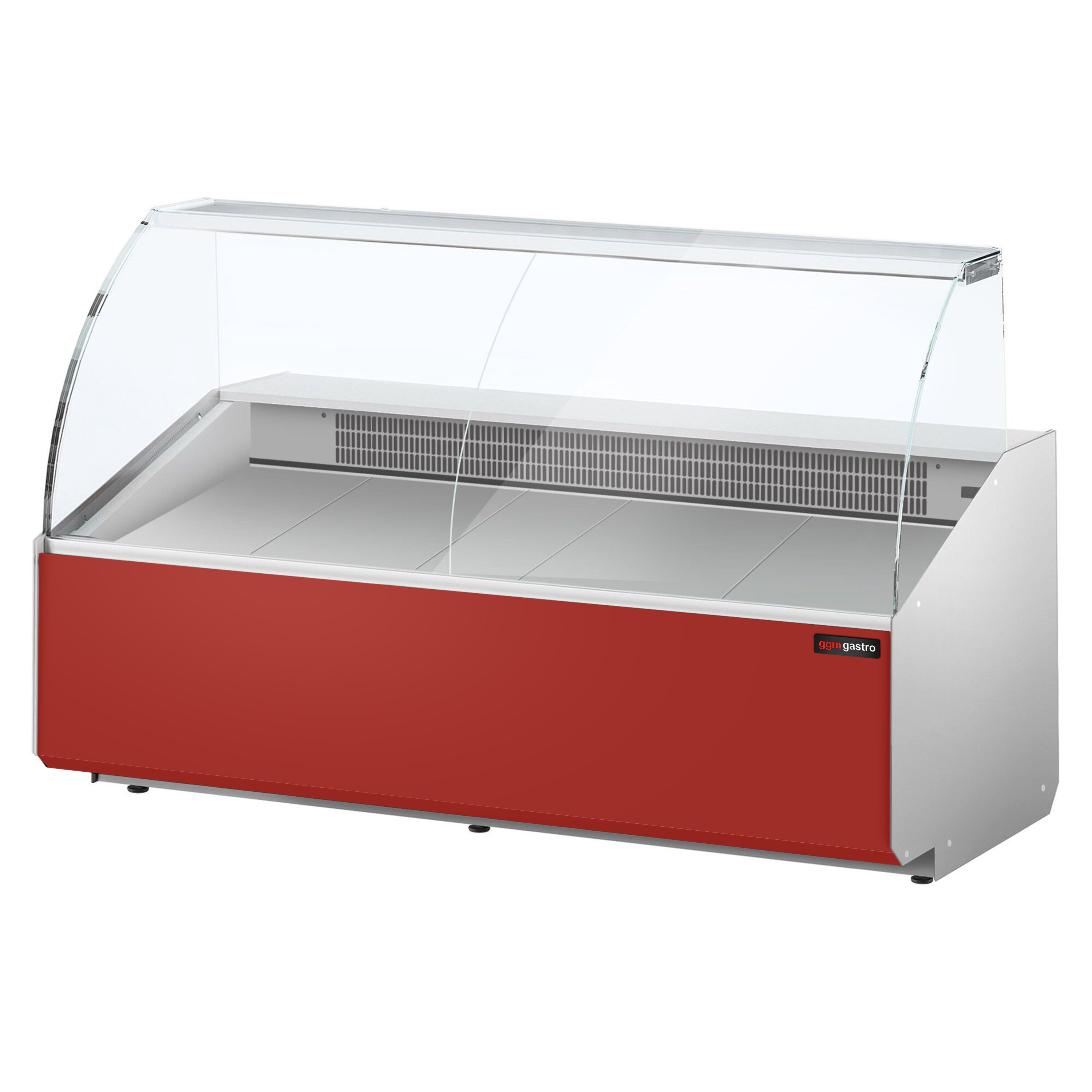 Serve Over Counter - 2506x979mm - double-glazed glass - front panel red - capacity 512 litres