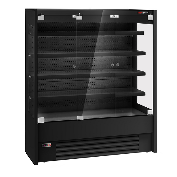 Frigider de perete - 1,6 x 0,85 m - negru - cu 4 rafturi
